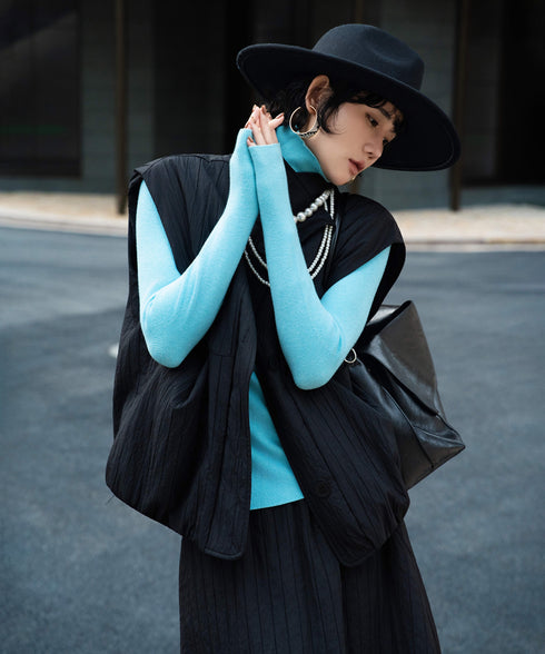 Quilted Volume Vest& Skirt Co-ord