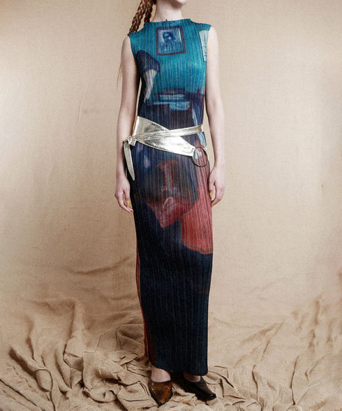 Painting Motif Sleeveless Dress