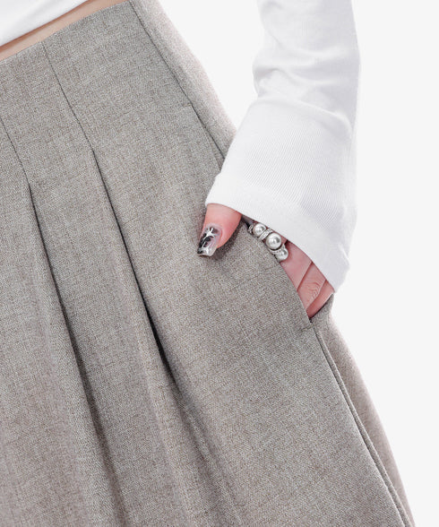 Drape Belt Wide Slacks