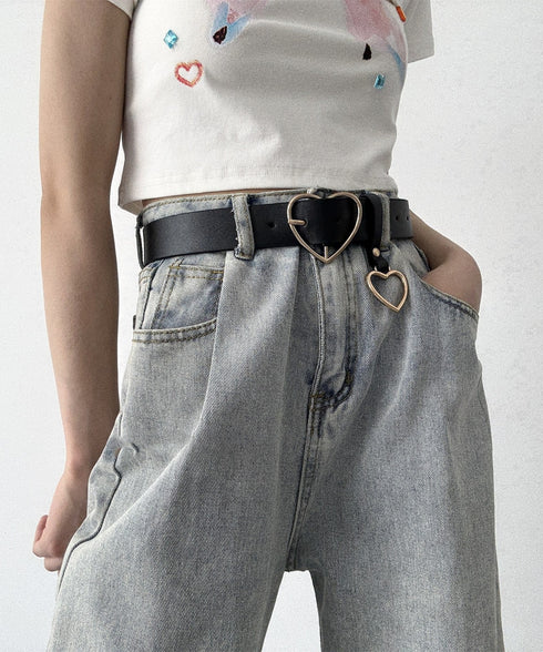 Heart Buckle Charm Belt
