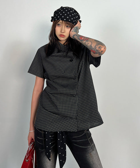 Grid Fold Blouse