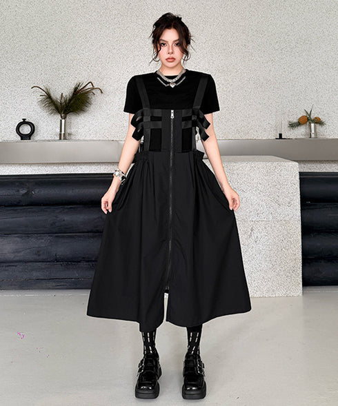 Strap Zip Volume Dress