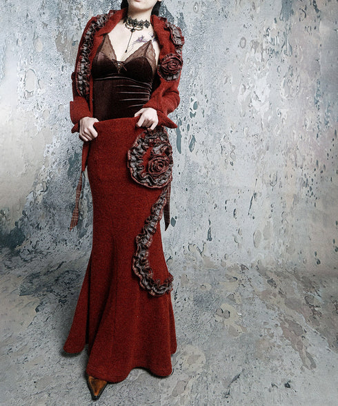 Ruffle Trim Wrap Cardigan