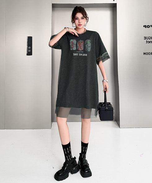 Mesh Graphic Dress