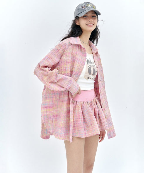 Candy Check Shirt&Skirt Co-ord