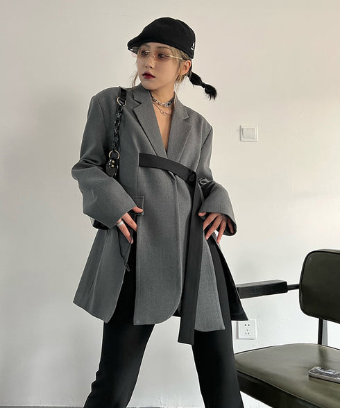 Structured Strap Tailored Jacket