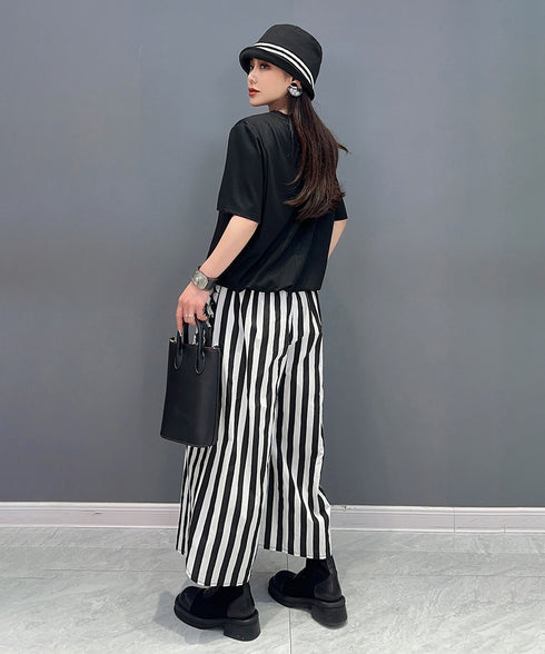 Stripe Rose Top & Pants Co-ord