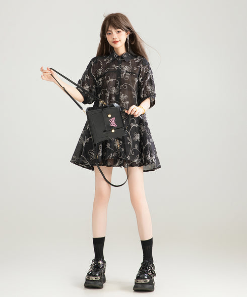 Butterfly See-through Blouse