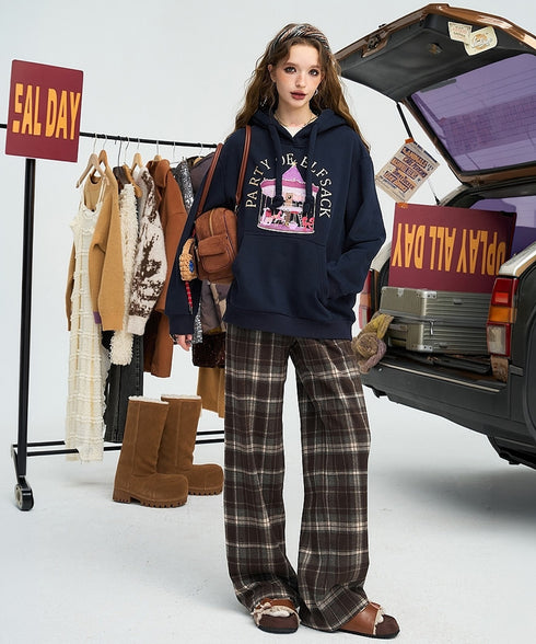 Mocha Line Check Pants