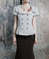 Grid Line Panel Blouse