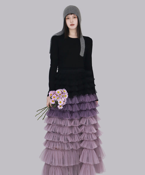 Cascade Frill Long Skirt