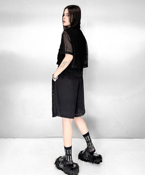Mesh Layer Blouse & Shorts Co-ord