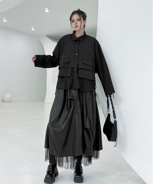 Layered Balloon Mesh Skirt