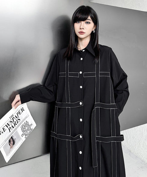 Line Strap Shirt Dress