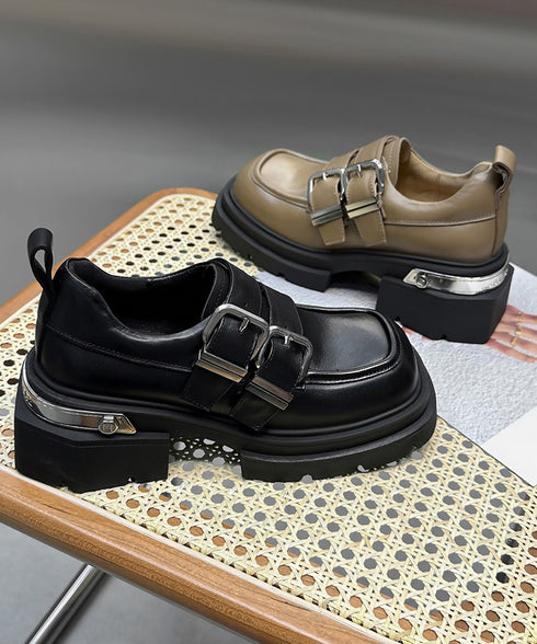 Dual Buckle Platform Loafer