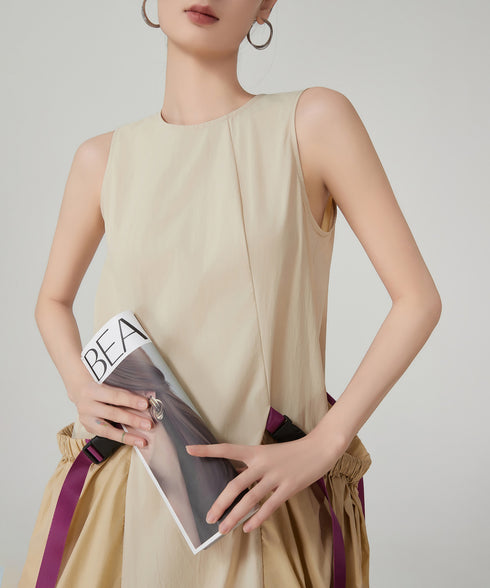 Pocket Accent Drape Dress