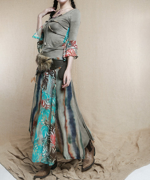 Multi Panel Flare Skirt