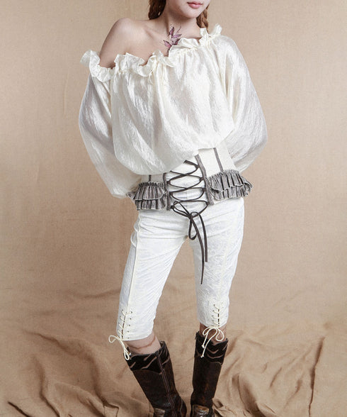 Frill Off-Shoulder Sheer Top