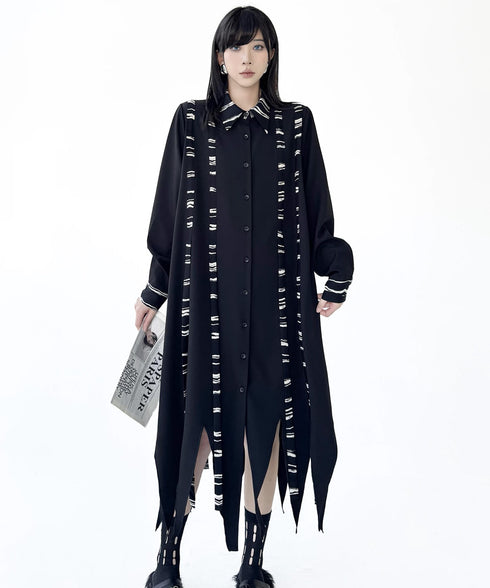 Frayed Contrast Knit Top