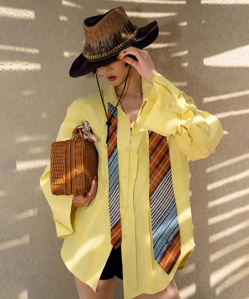 Multi Stripe Plaid Tie