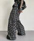 Plaid Vest Top & Cargo Wide Pants Series