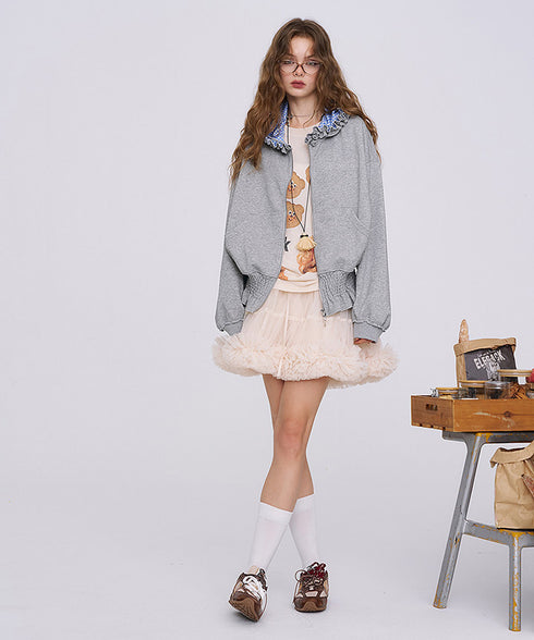 Frill Check Hoodie