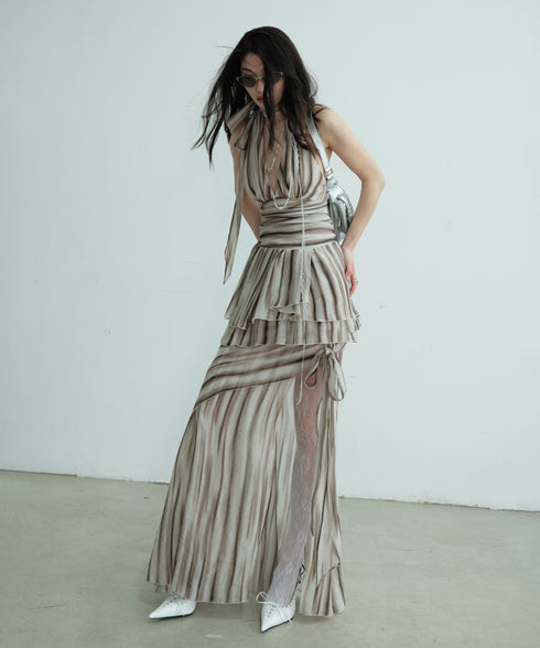 Drip Wrap Top & Layered Skirt Co-ord