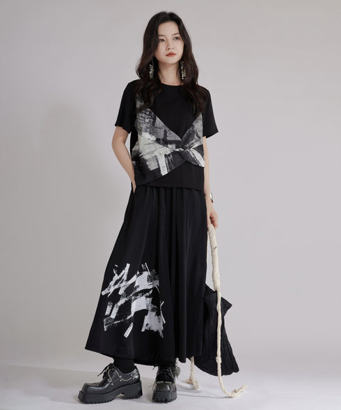 Graphic Twist Layered T-shirt