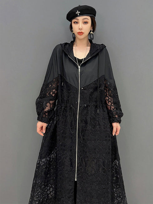 Lace Shade Zip Hoodie