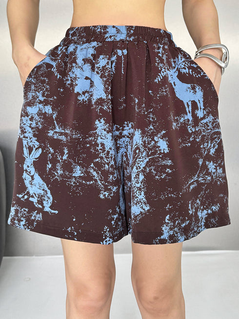 Forest Blur Blouse & Shorts Co-ord