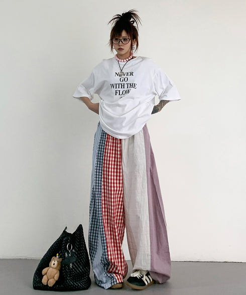 Patchwork Multi Check Pants