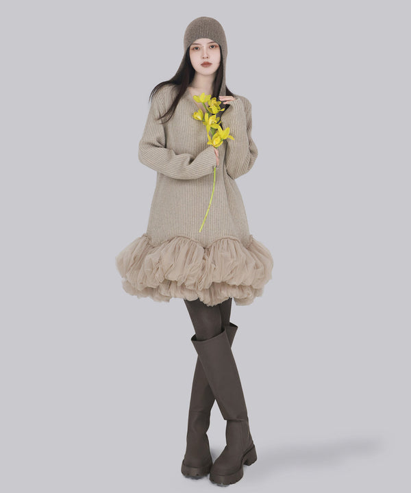 Meringue Veil Hem Dress