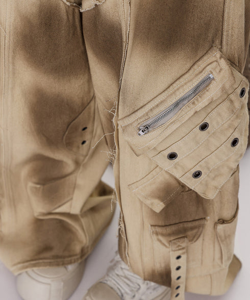 Dust Wash Multi Pocket Wide Pants