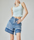 Line Hem Denim Shorts