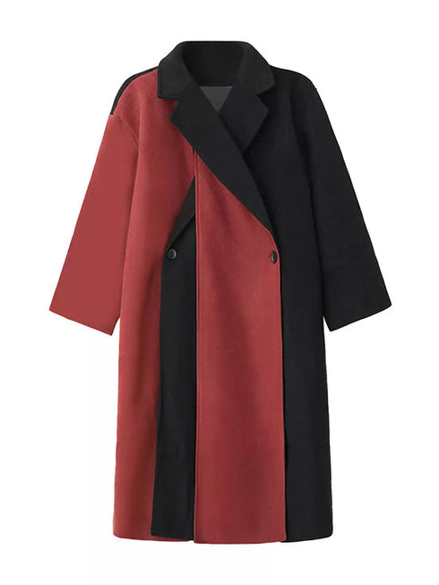 Color Block Long Coat