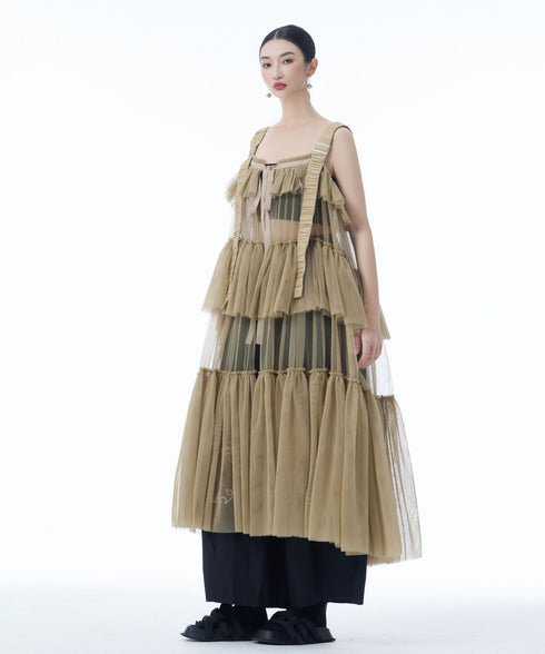Tulle Tiered Camisole Layer Top