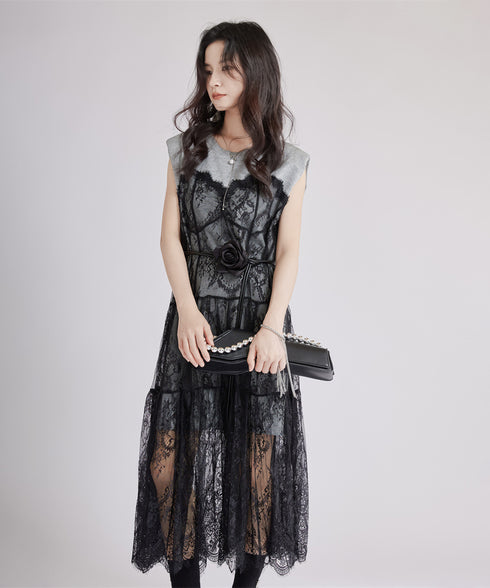 Sheer Black Lace Dress