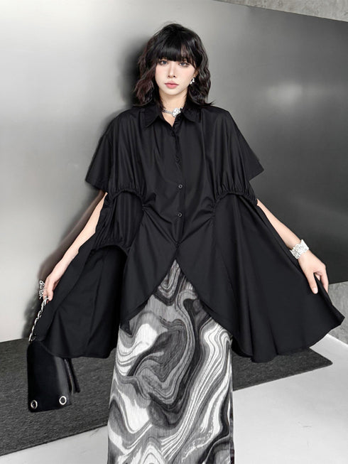 Layer Flare Gathered Blouse