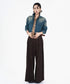 Wool Blend Wide Pleated Pants