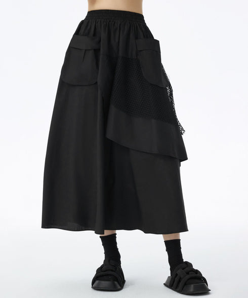 Layered Mesh Flap Skirt