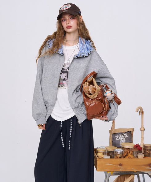Frill Check Hoodie