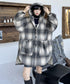 Oversized Plaid Hooded Coat