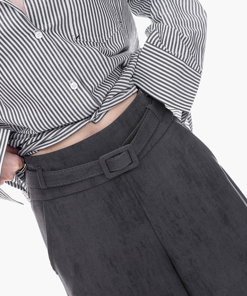 Vintage Wash Wide Belt Pants