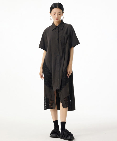 Mesh Panel Flow Dress