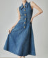Back Cut Denim Dress