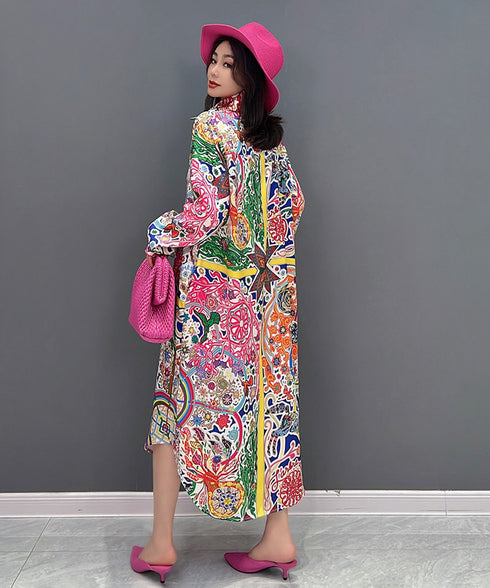 Kaleido Patch Shirt Dress