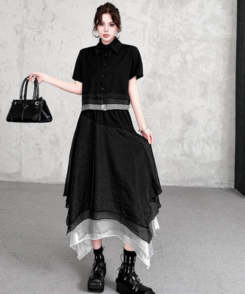 Layer Veil Blouse & Skirt Co-ord