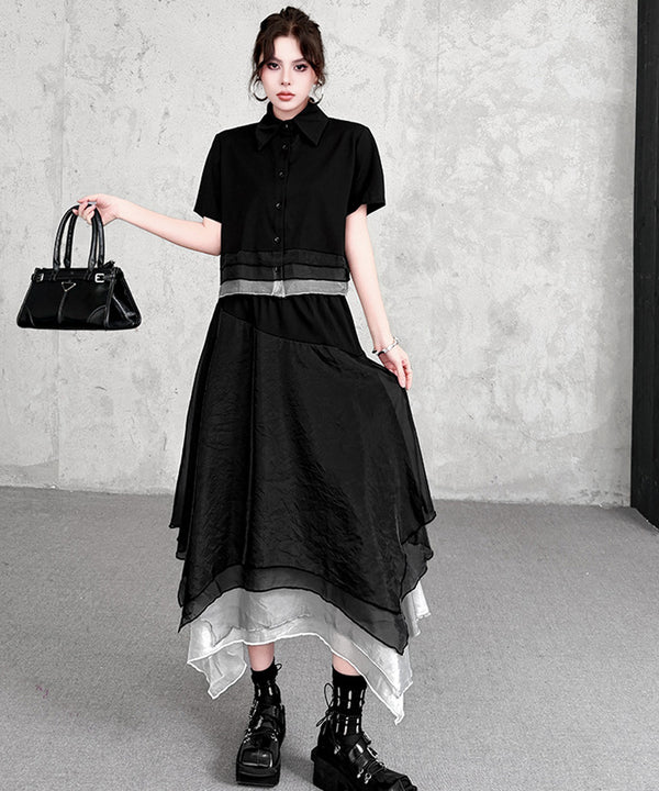 Layer Veil Blouse & Skirt Co-ord