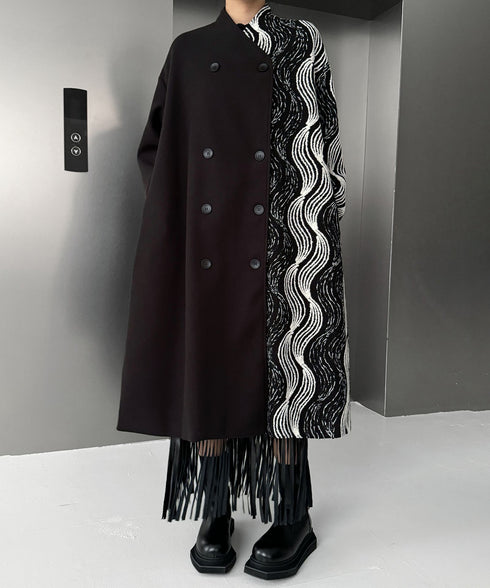 Wave Pattern Double Coat
