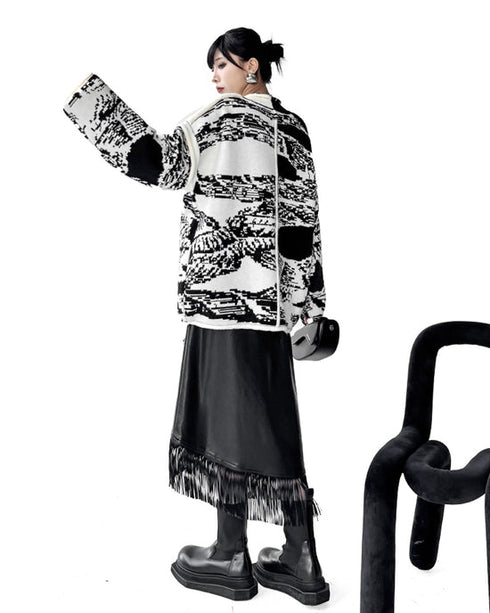 Graphic Knit Cardigan